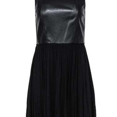 Bailey 44 - Black Leather Bodice A-Line Dress Sz M