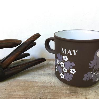 1977 Hornsea May Mug, Pottery Coffee Cup, May Birthday, Love Mugs, Keith Townsend Design, Made In England 