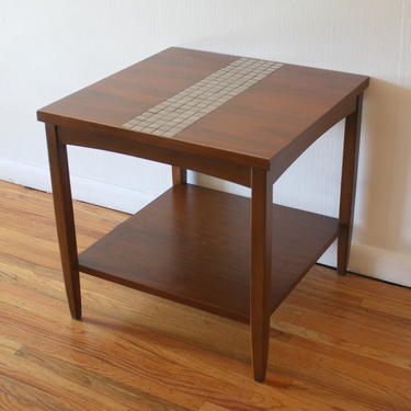 Mid Century Modern Tile Side End Table by Lane