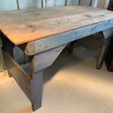 Vintage Factory Table, 4’7” l x 28” d x 31” t, $295.