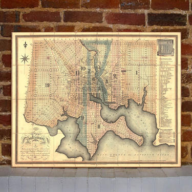 1822 Baltimore Vintage Map Canvas Print 