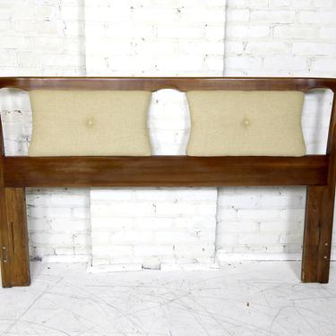 Vintage mcm queen size headboard with cushions by Kent Coffey | Free delivery in NYC and Hudson areas 