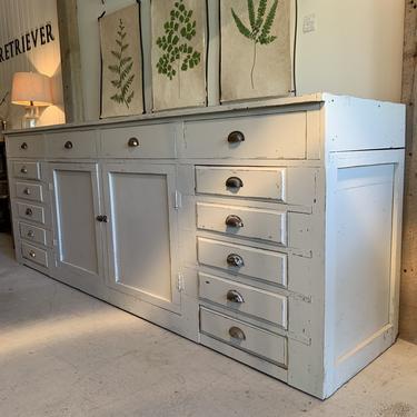 Vintage Large Painted Cabinet with Drawers
