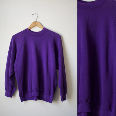 Vintage 80s Basic Purple Crewneck Sweatshirt 