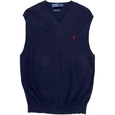(M) Polo Ralph Lauren Navy Sweater Vest 040321