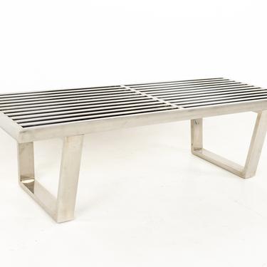 George Nelson Style Mid Century Chrome Bench - mcm 
