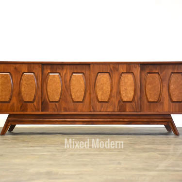 Walnut TV Console Credenza by Young 