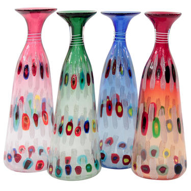 Anzolo Fuga Handblown Glass Vases from the “Murrine Incatenate” series c.1959 - SOLD