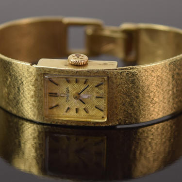 Vintage Modern Ladies Solid 14k Gold Omega Wrist Watch 17 Jewels 