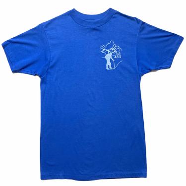 Vintage 1980s Hanes Single Stitch T-Shirt ~ fits XS ~ Mountain Climbing / Hiking ~ Soft / Thin / 50-50 ~ Graphic Souvenir Tee ~ 80s 