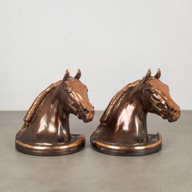 Copper/Bronze Plated Horse Head Bookends by Glady's Brown and Dodge c.1940s