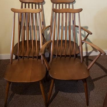 T1011 Set of Four Ercol Dining Chairs c.1940s