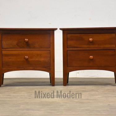 Ethan Allen Solid Cherry American Impressions Nightstands - A Pair 