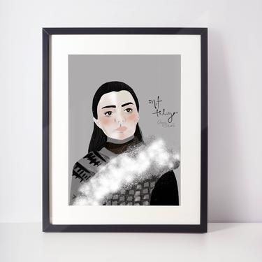Arya Stark inspired portrait | cubicle decor | GOT inspired portraits | Office art| Girl power 