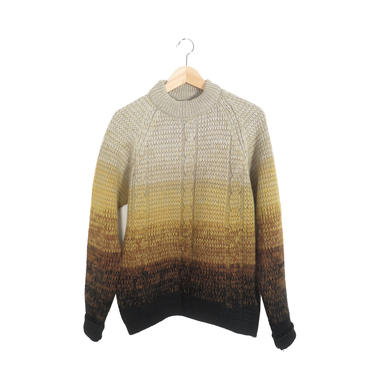 Vintage 60s/70s Unisex Wool Gradient Knit Sweater Size M 