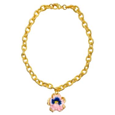 The Pink Reef pink pansy necklace