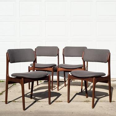 Hey Four recently upholstered Danish O.D. Mobler dining chairs. $700 for the set