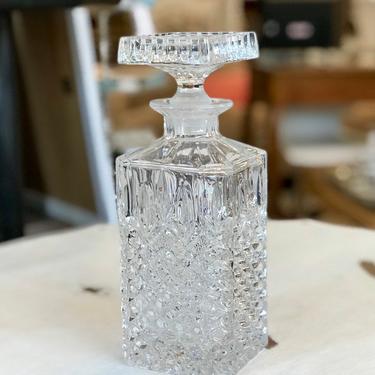 Cut Crystal Decanter w/ Square Crystal Stopper 