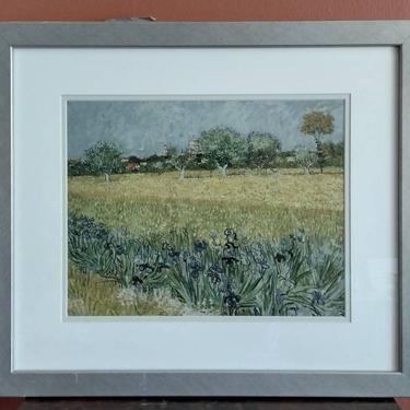 Vintage Vincent Van Gogh Field With Irises Near Arles Fine Art Giclee Print 21x18 