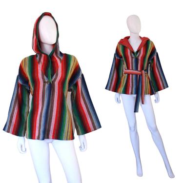 1970s Rainbow Jacket - 1970s Zarape Jacket - Vintage Rainbow Coat - 1970s Womens Jacket - Vintage Zarape Coat - 70s Jacket  | Size Small 