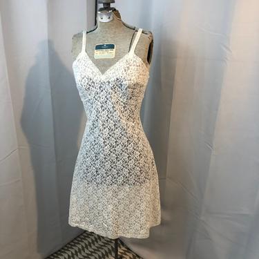 1950s all lace dress slip romantic pinup bridal lingerie 34 S 