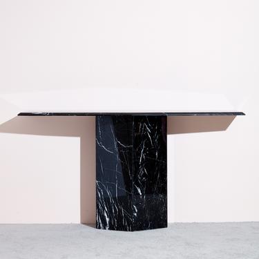 1980s Black Marble Console