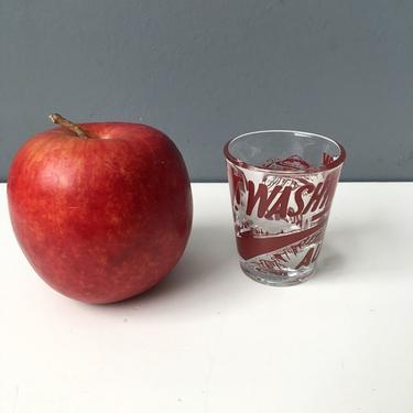 Mt. Washington Auto Road shot glass - vintage 1960s souvenir barware 