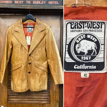 Vintage 1960’s East West “Charly” Stash Pocket Hippie Rocker Leather Jacket, 60’s Leather Jacket, 60’s Hippie Style, Vintage Clothing 