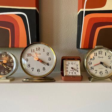 Set of 4 Vintage Wind-Up Alarm Clocks 