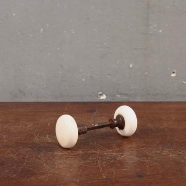 Pair of Vintage White Enamel Door Knobs – ONLINE ONLY