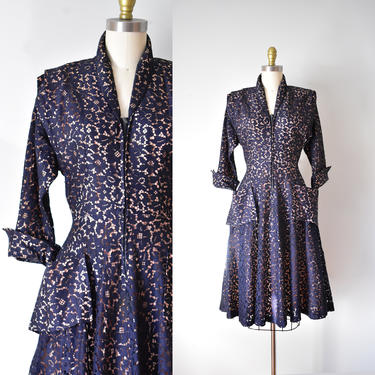 Ella lace 1940s dress, pin up dress, vintage clothing women, 50s dress vintage 