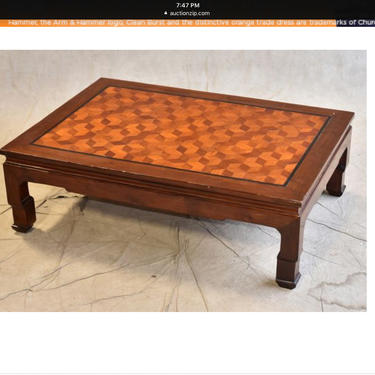 Vintage oriental marquetry inlaid hardwood low coffee table. 