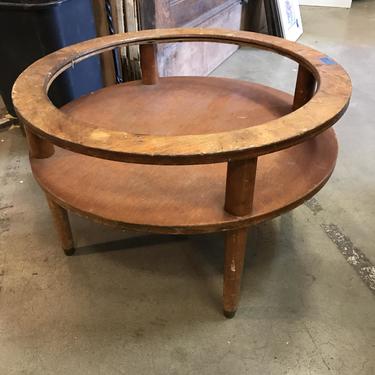 Cute round mid century table 26w x 16t missing glass