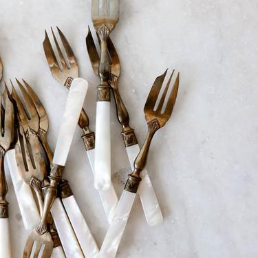 Set of White Seafood Forks