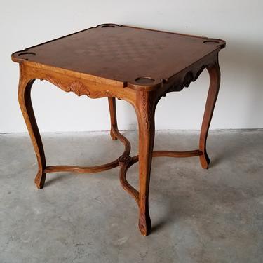 Italian Carved Wood Game Table 