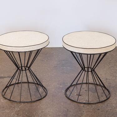 Pair of 1950s Weinberg Style Wire Stools 