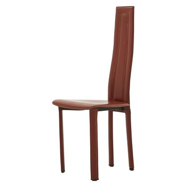 Vintage Red Leather Dining Chair