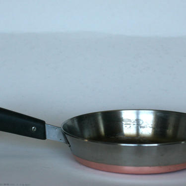 vintage revere ware 8&amp;quot; frying pan double ring mark copper clad bottom 