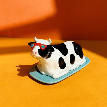Vintage Cool Cow Butter Dish