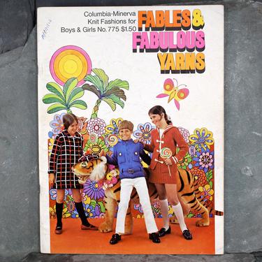 1960s Fables & Fabulous Yarns Children's Knit Pattern Book by Columbia-Minerva- #775 - 50 Full-Color Knitwear Patterns | FREE SHIPPING 