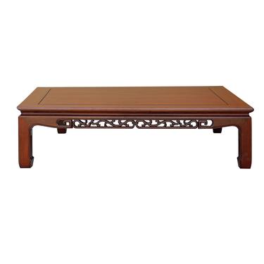 Chinese Oriental Large Rectangular Huali Rosewood Low Coffee Table cs4345E 