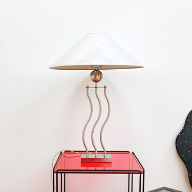 Wavy Table Lamp Silver Postmodern 