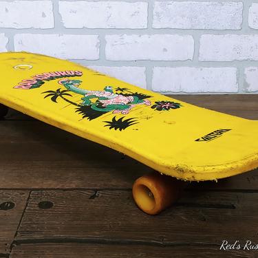 Vintage Yellow Valterra Rad-Isaurus Dinosaur Skateboard 