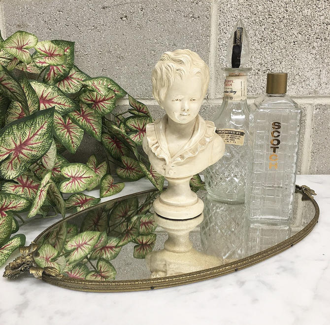 Vanity TrayWall HangingDecorative Matson LikeOrnate Floral Daisy Design~ShaBBy SwEEt Retro! Vintage Hollywood Regency Brass MIRRORTRAY