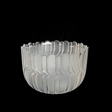 Vintage Modernist Sculptural Frosted Glass Bowl by Rosenthal Studio Linie of Germany Scalloped Modern Design 7&amp;quot; x 4.75&amp;quot; 