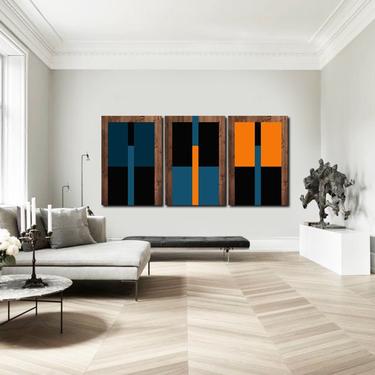 Minimalist Large Art, Wood Art, Wall Decor, Mid Century Modern, Abstract Bedroom Art Paintings Sculpture Acrylic Home Decor Geometric 