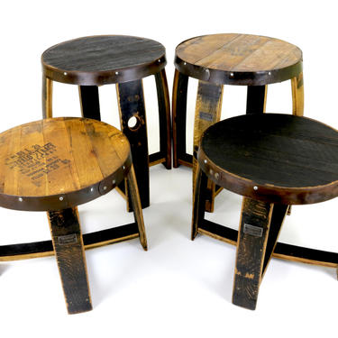 Bourbon Barrel End Tables - Repurposed Furniture - Rustic End Tables 