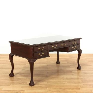 Traditional Claw & Ball Cherry Carved Writing Desk