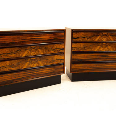 Westnofa Mid Century Rosewood 4-Drawer Lowboy Dressers - A Pair - mcm 