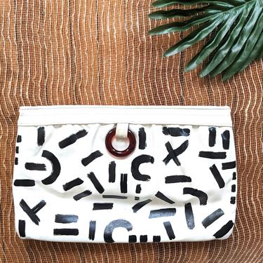 Hand-painted black and white vintage purse